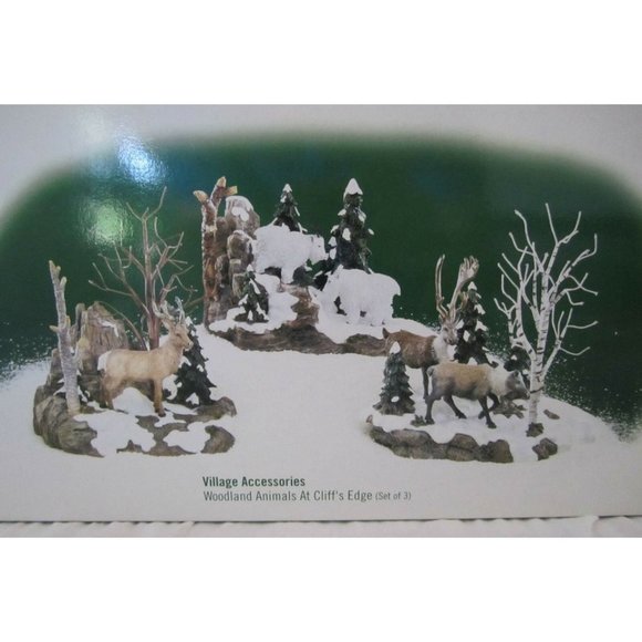 Dept 56 Village Accessories - Woodland Animals at Cliff's Edge - Picture 2 of 6